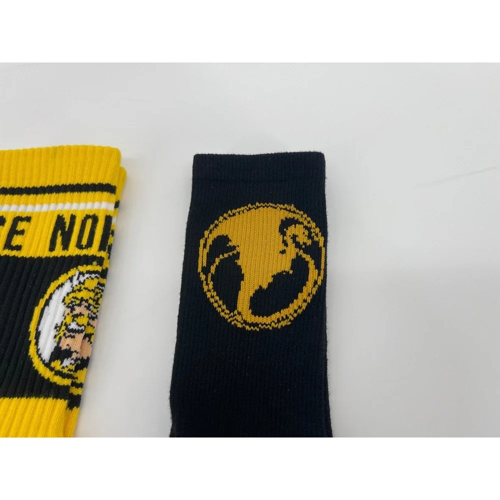 Norsemen Crew Socks One Size Black Yellow Excellent Graphic Athletic Fan Gear